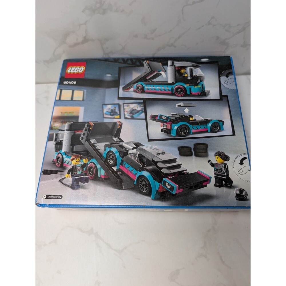 LEGO City 60406 Race Car & Car Carrier Truck Sealed Box Damage 328pc